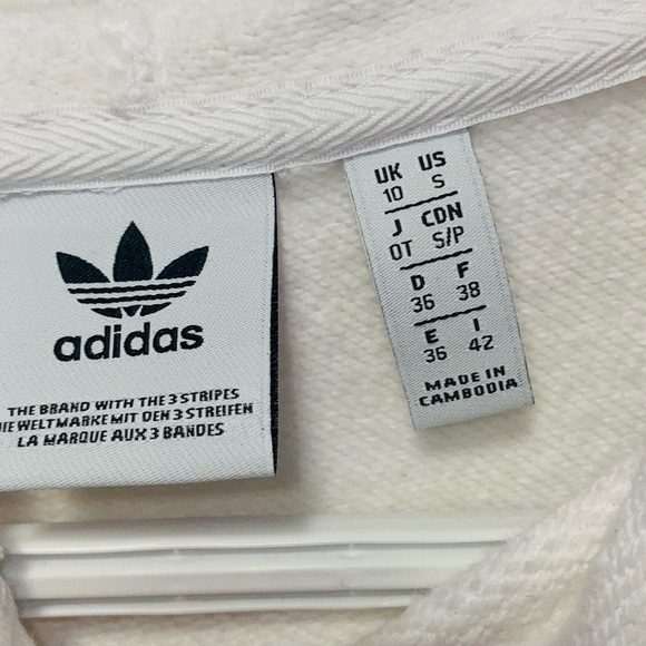 Adidas white cropped hoodie - Picture 3 of 4